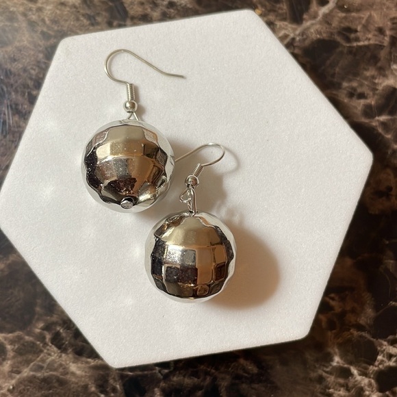 Disco Mirror Ball Drop Earrings - Picture 14 of 17